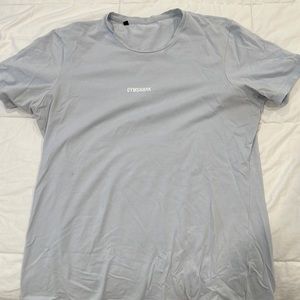 Mens like new large gymshark shirt light blue stretch elastane fabric